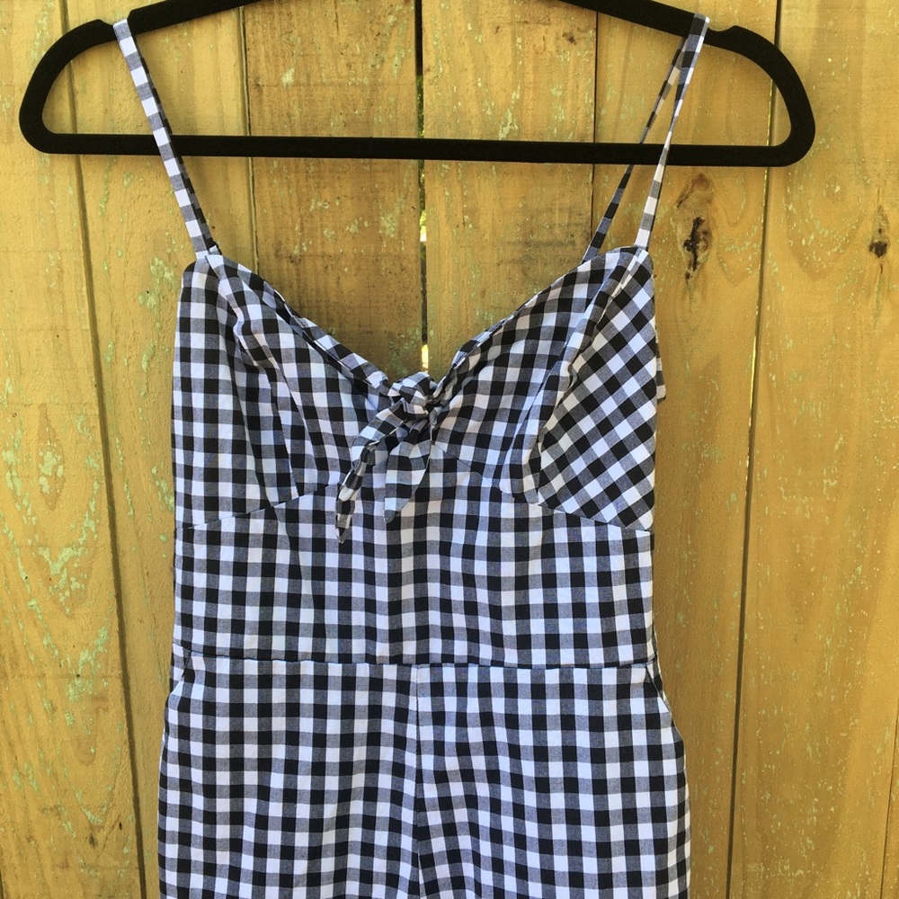 Gianni Bini Jumpsuit B & W Checked - Picture 2 of 8